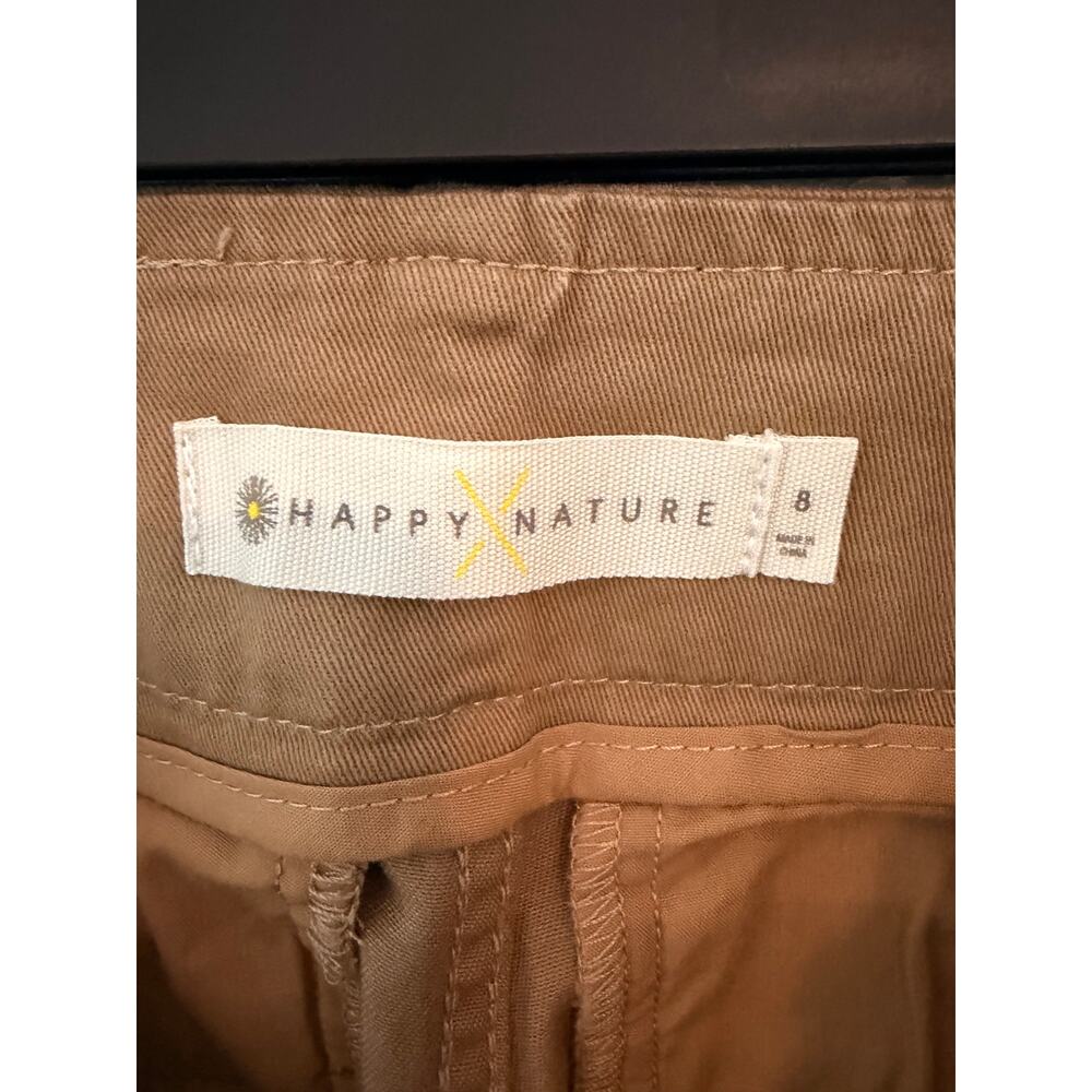 Happy Nature Tan Cargo Utility Pants Cropped Straight Leg Size 8 - Picture 6 of 7